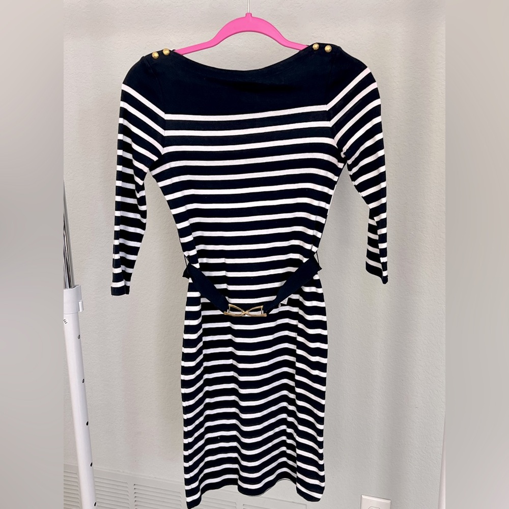 Like New - Ralph Lauren Stripe Midi Dress